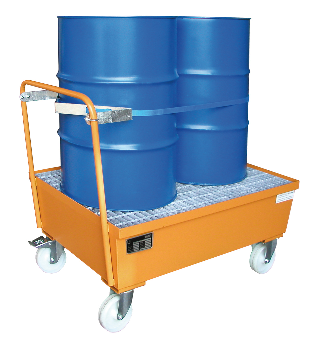 Auffangwanne Typ AW-F RAL 2000 Gelborange mit Zubehör