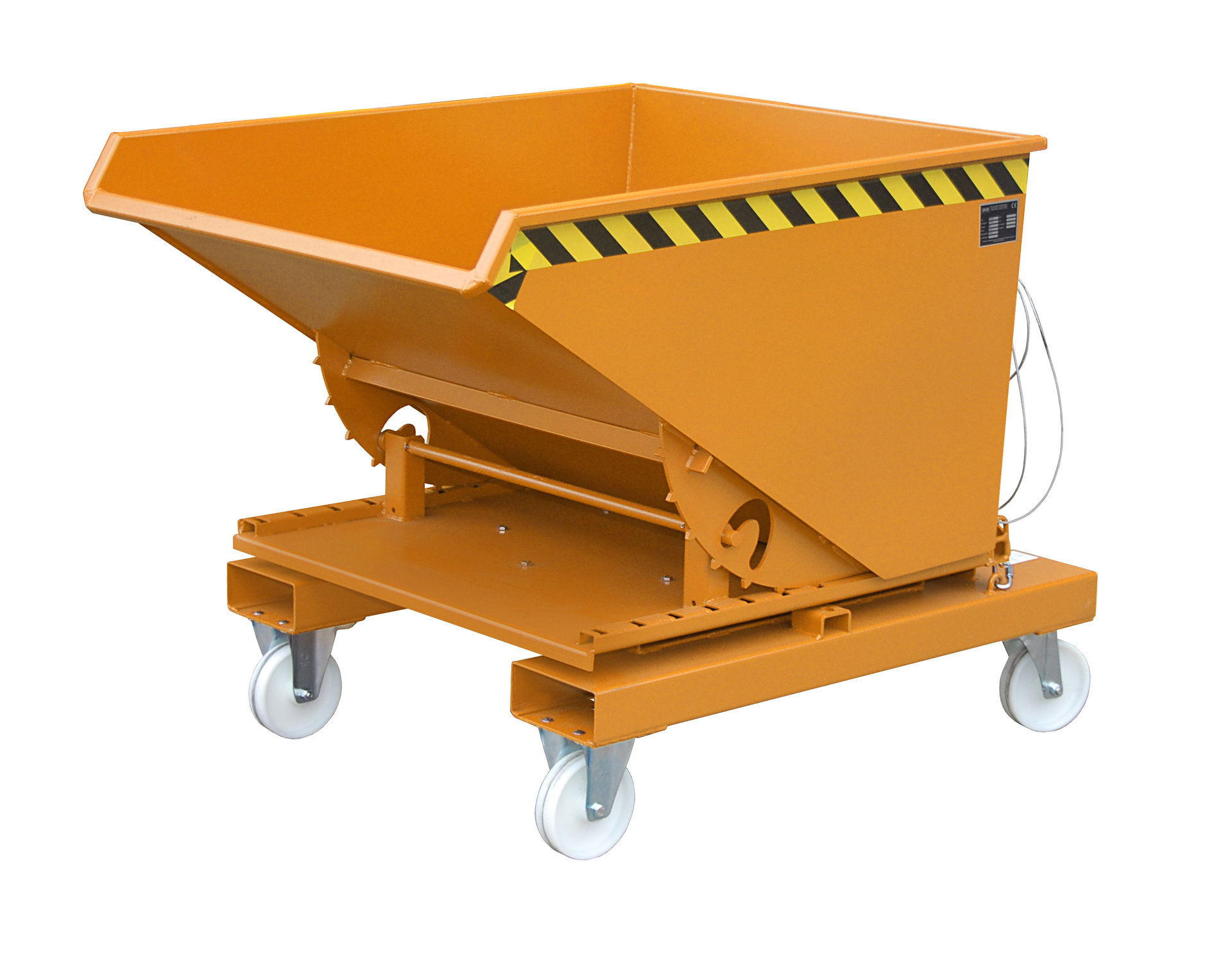 Kippbehälter Typ 3S RAL 2000 Gelborange mit Rollen (Zubehör)