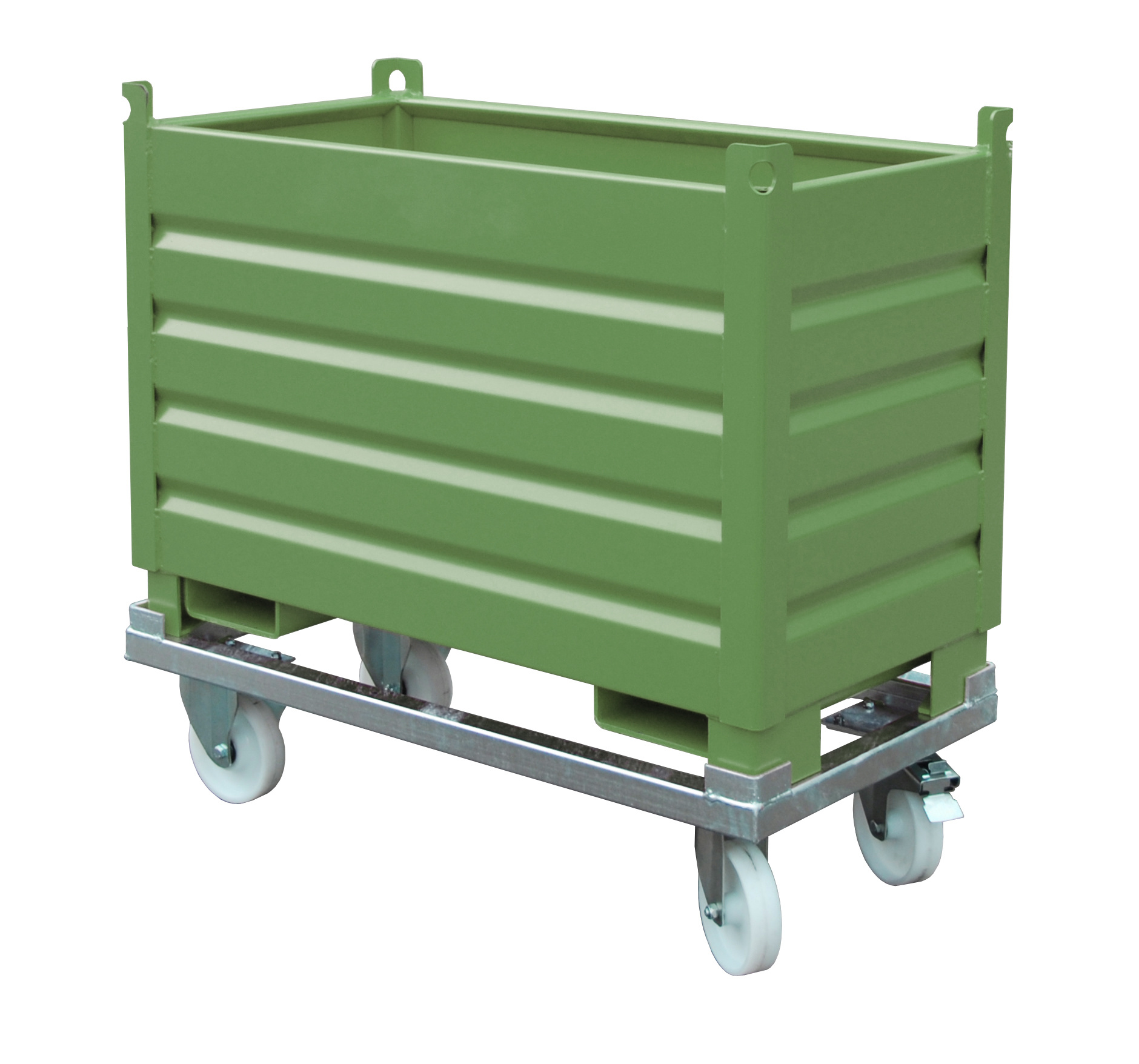 Sammelbehälter-System Typ SBS RAL 6011 Resedagrün mit Zubehör