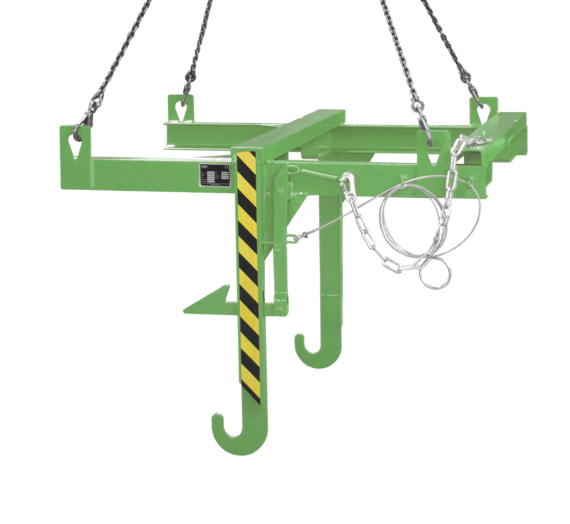 Kipptraverse für Baustoffbehälter Typ BBT RAL 6011 Resedagrün