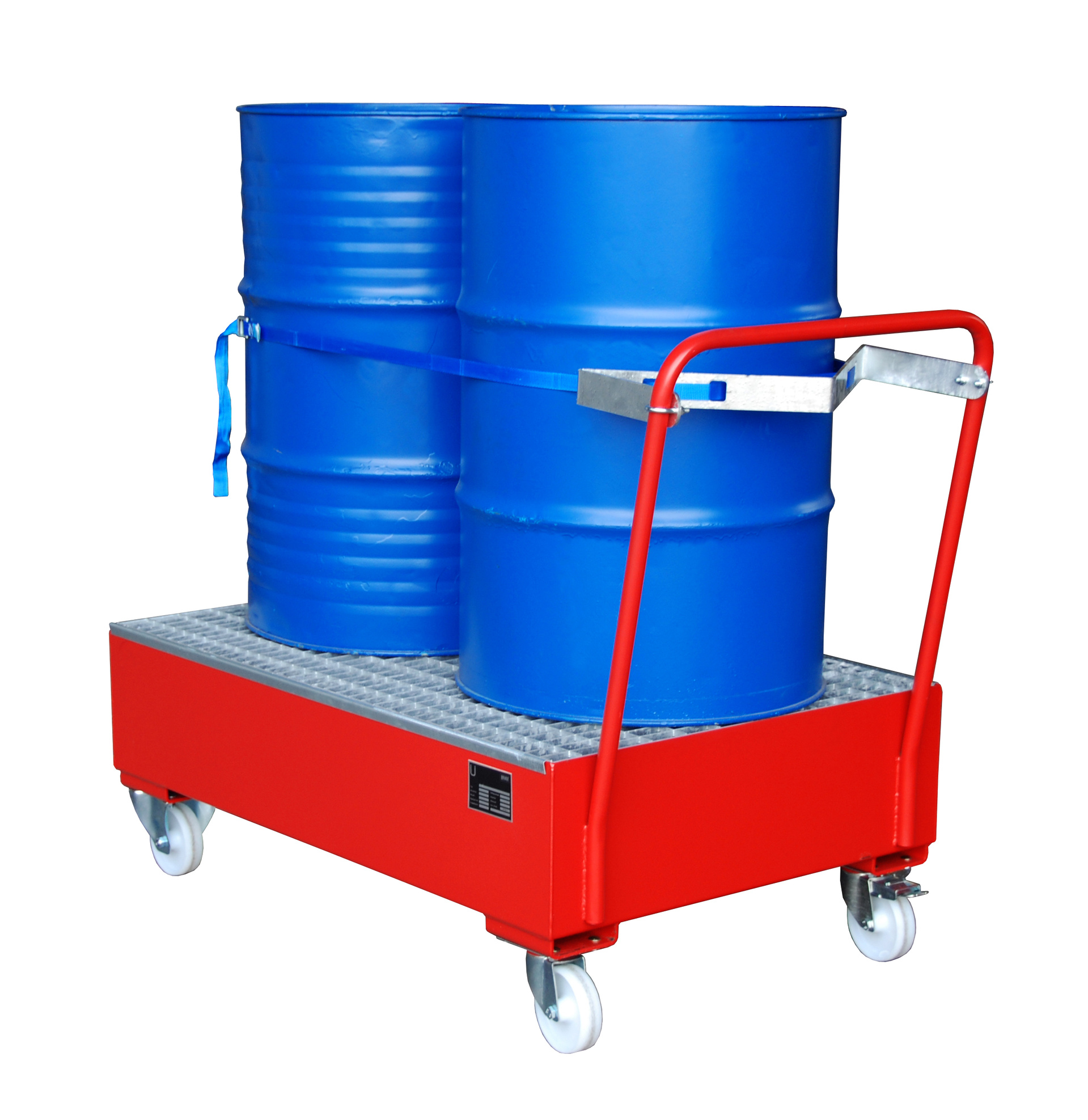 Fahrbare Auffangwanne Typ SERIE 2000 RAL 3000 Feuerrot mit Zubehör