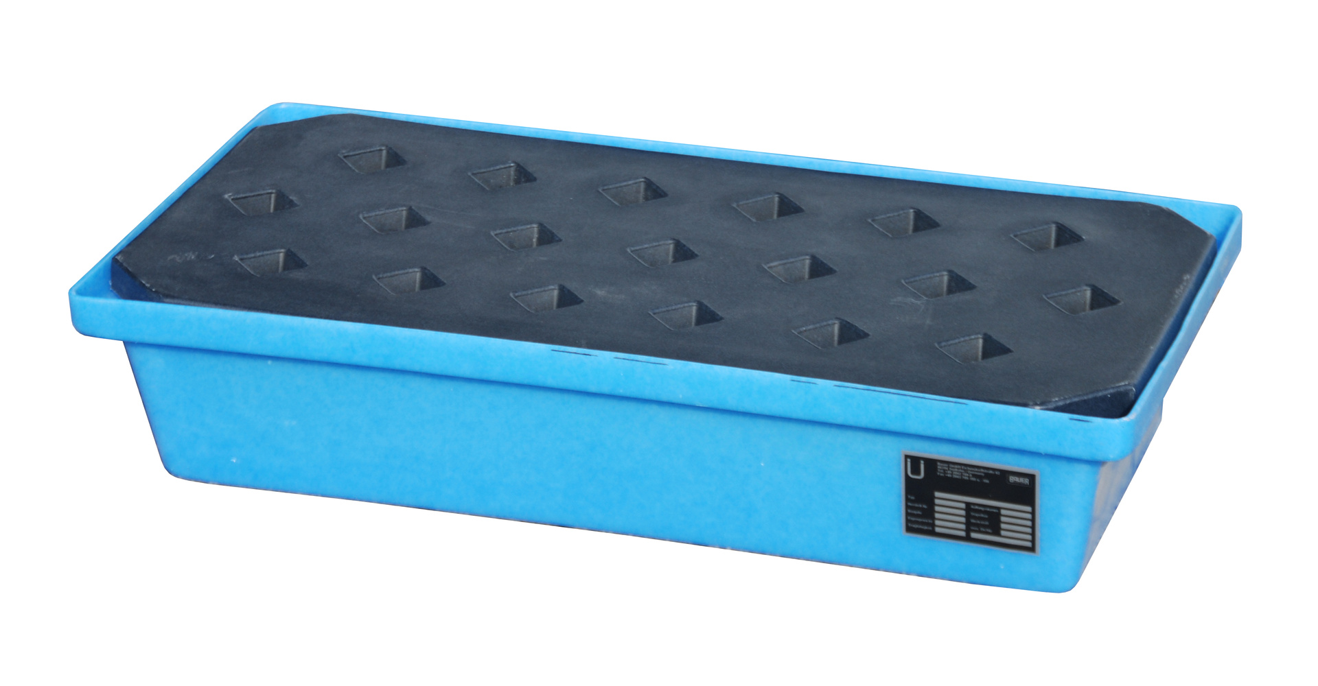 PE-Auffangwanne für Paletten Typ KWP-P PE blau mit Zubehör