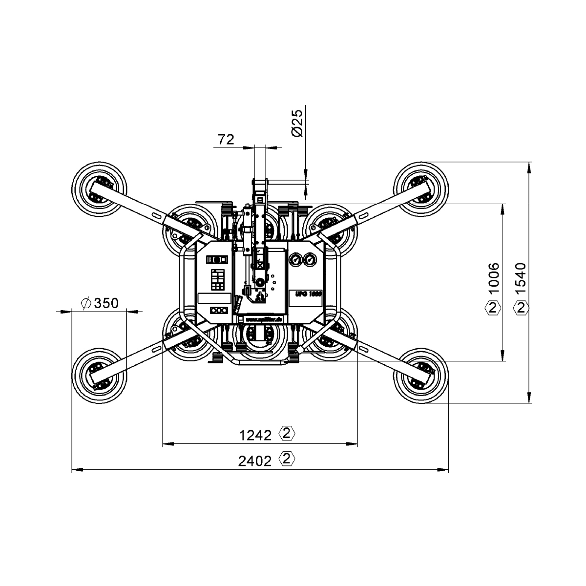 UPG1000 technische Zeichnung