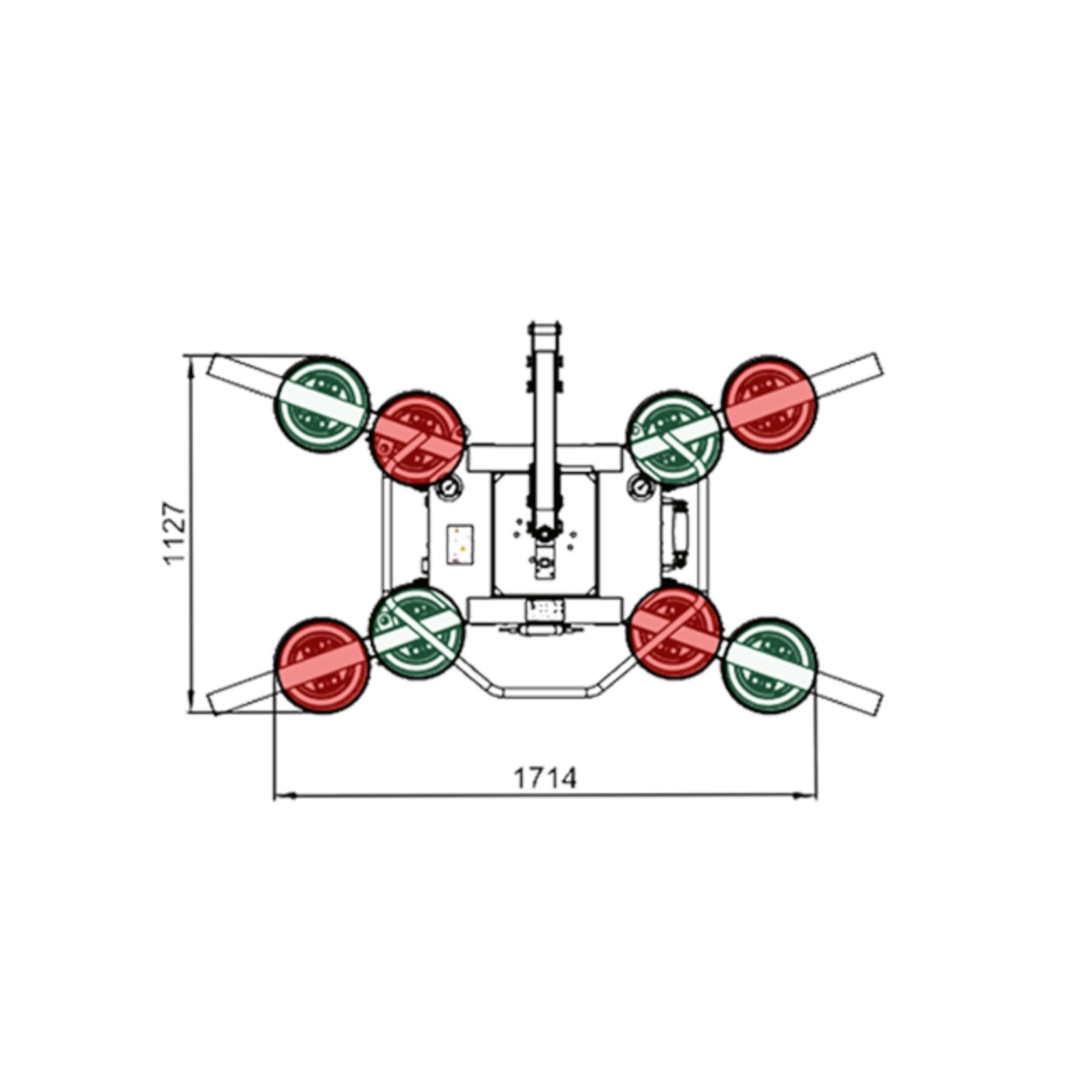 UPG600 Größen Sauger rot grün
