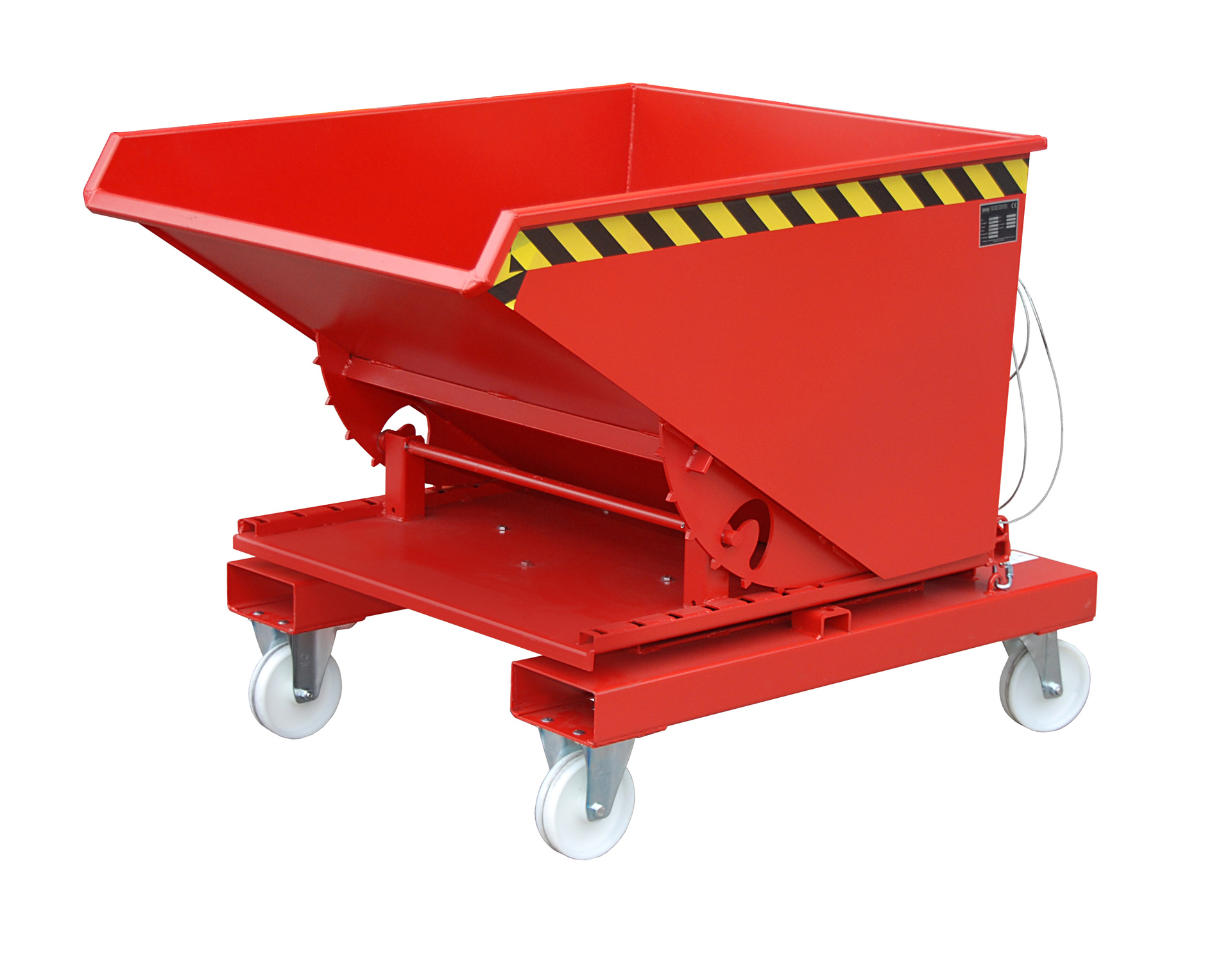 Kippbehälter Typ 3S RAL 3000 Feuerrot mit Rollen (Zubehör)