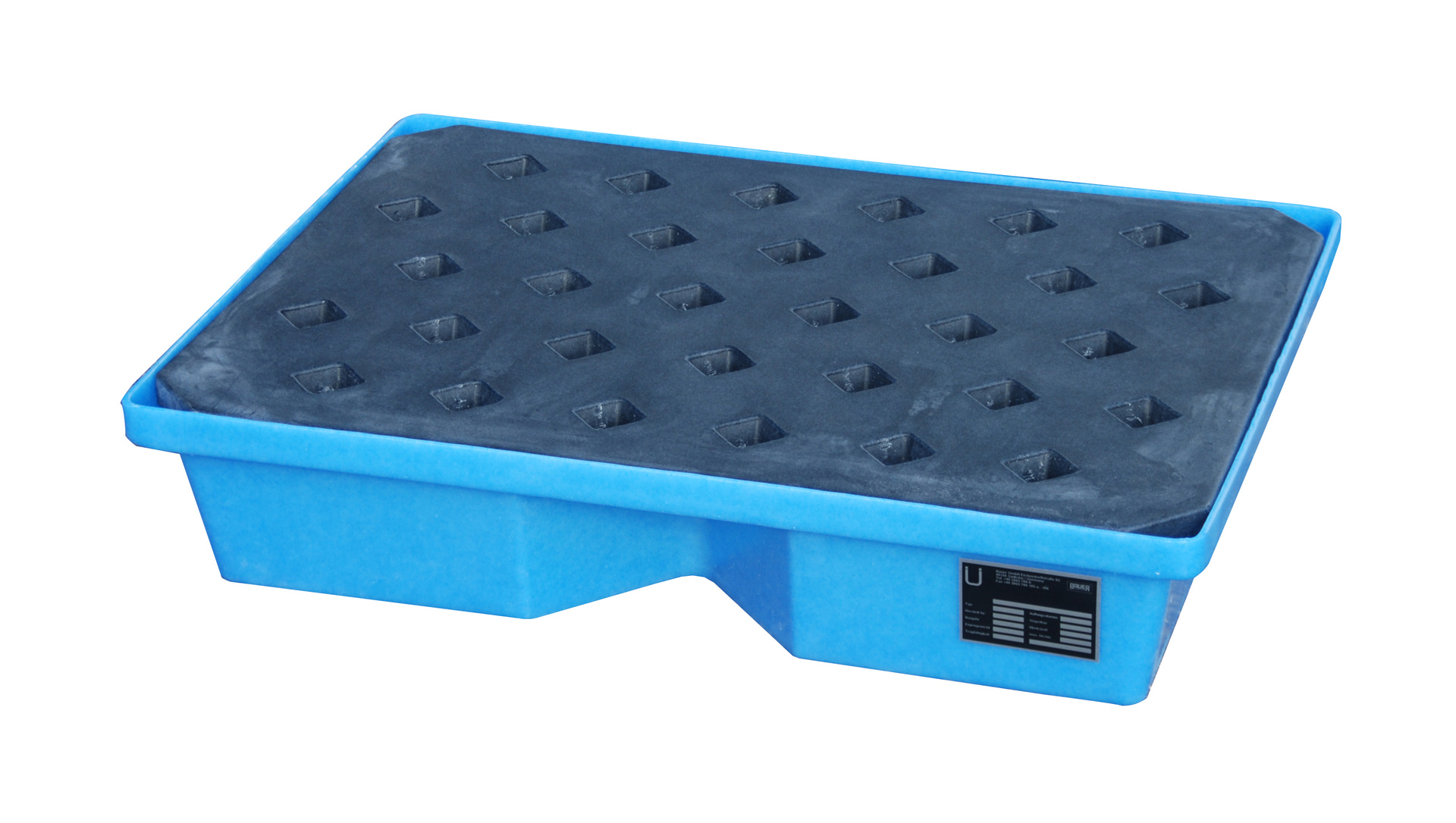 PE-Auffangwanne für Paletten Typ KWP-P PE blau mit Zubehör