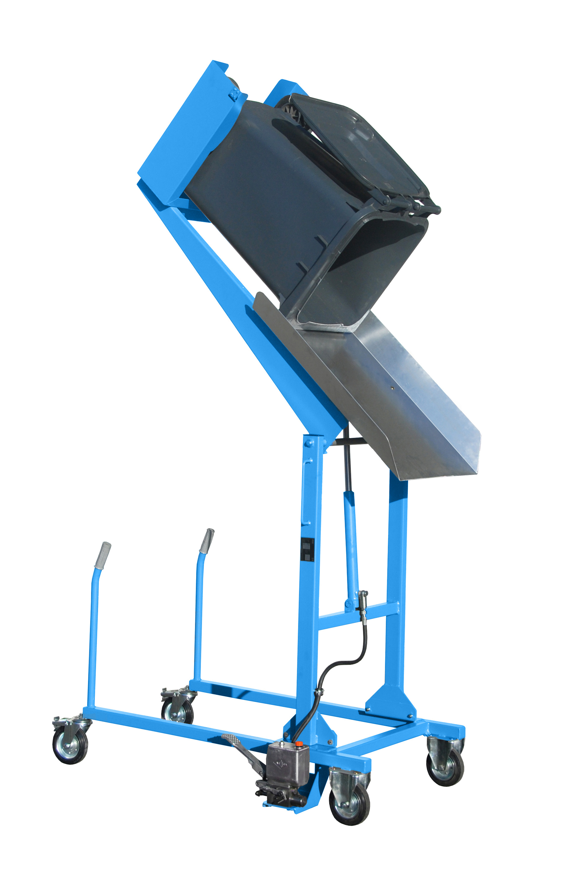 Mülltonnen-Kippstation Typ MKS-F RAL 5012 Lichtblau