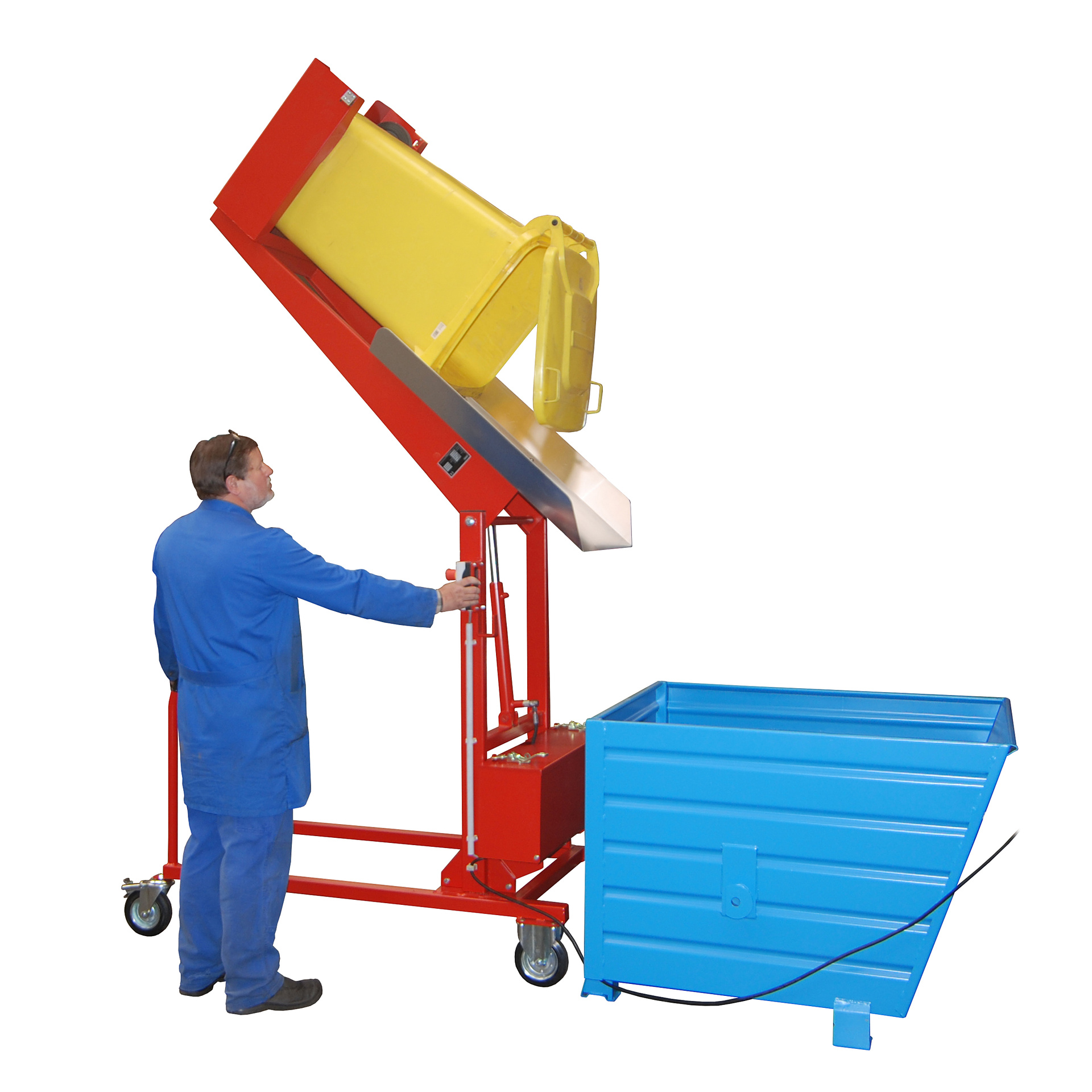 Mülltonnen-Kippstation Typ MKS RAL 3000 Feuerrot