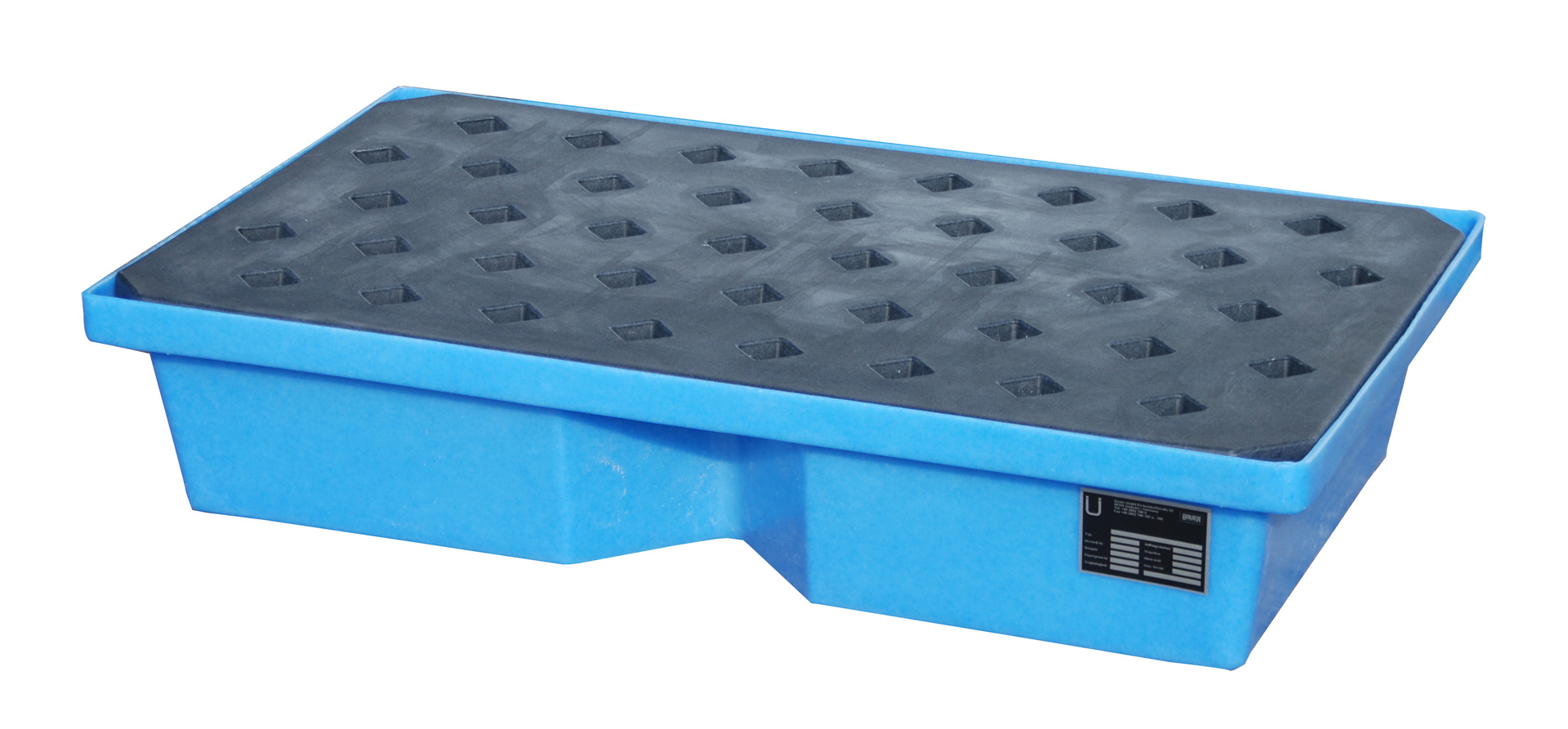PE-Auffangwanne für Paletten Typ KWP-P PE blau mit Zubehör