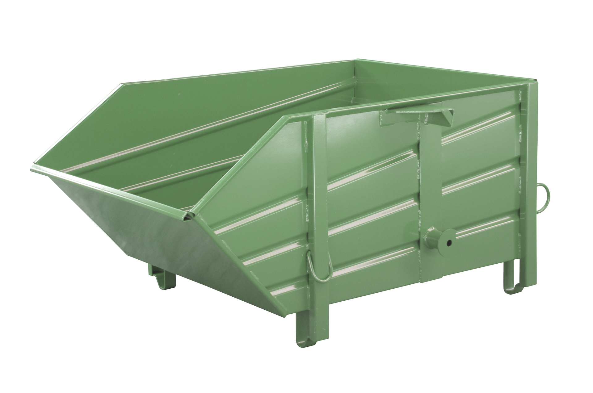 Baustoffbehälter Typ BBP RAL 6011 Resedagrün mit Zubehör