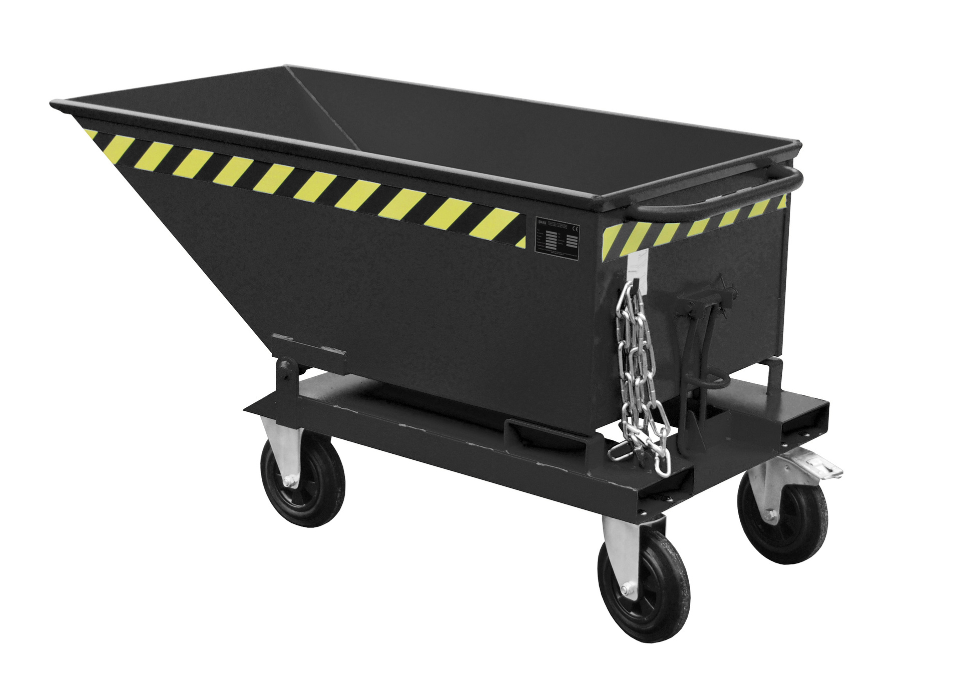 Kippmulde Typ KN RAL 7021 Schwarzgrau mit Rollen (Zubehör)