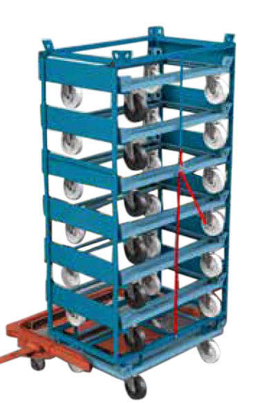 Trolleyrack / Trolleyregal für Paletten-Fahrwagen