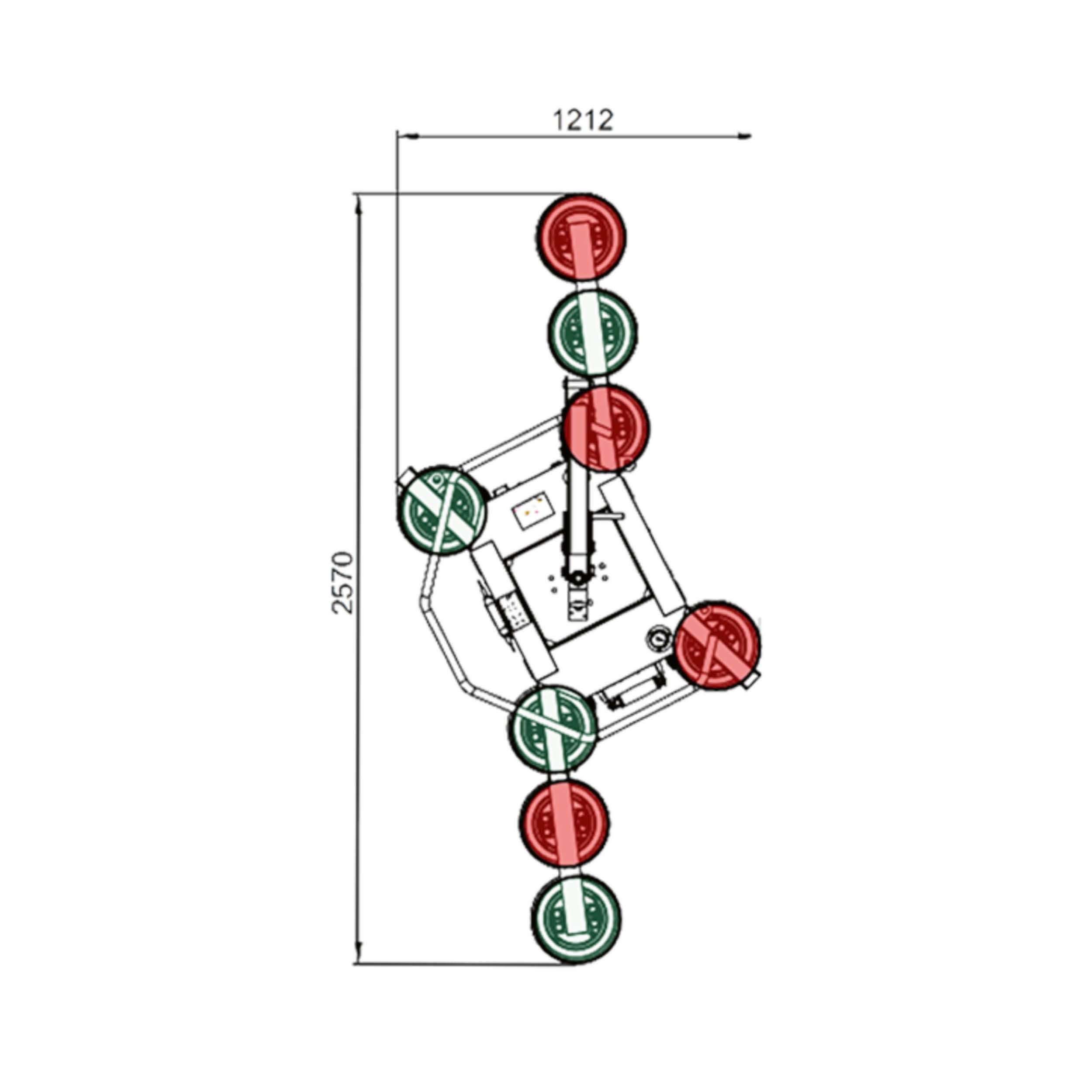 UPG600 Sauger Zeichnung rot grün