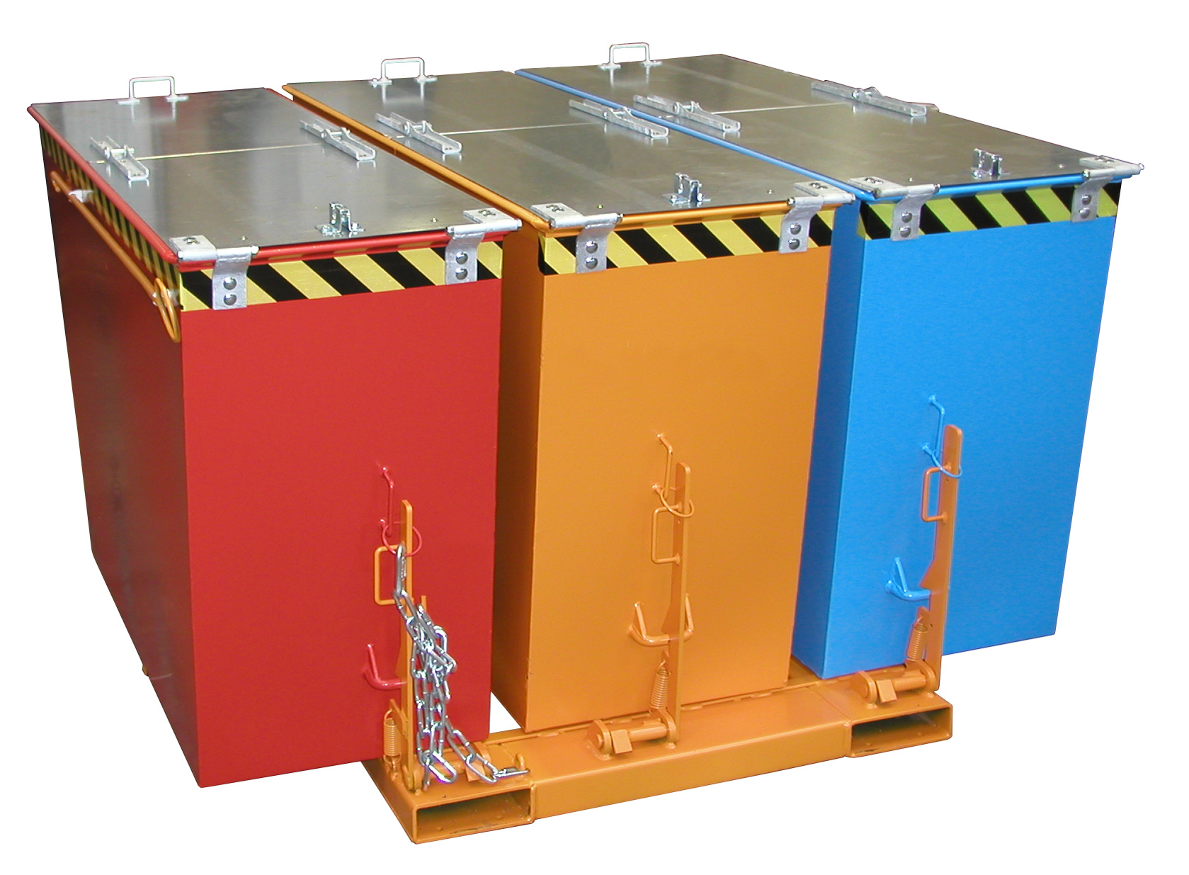 Kippbehälter Typ TRIO RAL 2000 Gelborange mit Deckel (Zubehör)